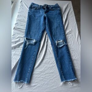 Blue Distressed Women Jeans